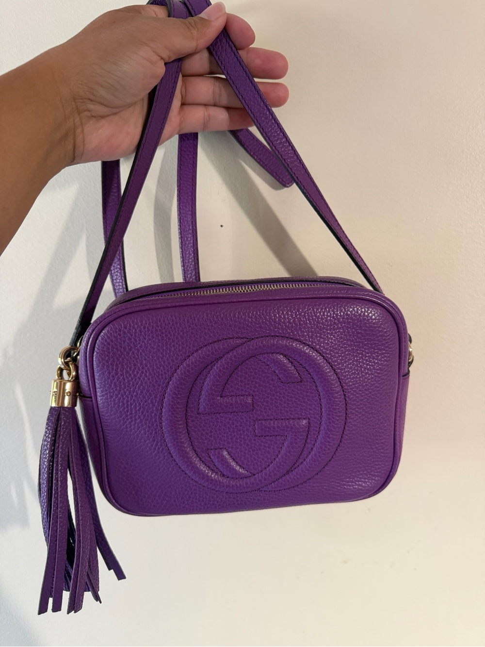 Gucci Soho Purple Leather Crossbody with Tassel